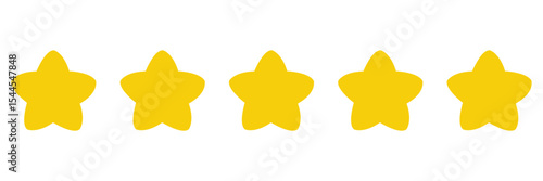 Customer rating feedback concept. Five stars review icon set. For mobile applications. yellow 5 star icon vector.