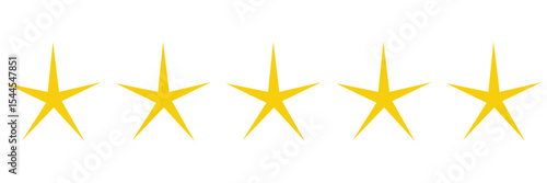 Customer rating feedback concept. Five stars review icon set. For mobile applications. yellow 5 star icon vector.