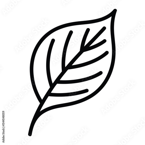 Dogwood Leaf Icon, Vector, Illustration, Outline, Line Art, Silhouette, Logo, White Background.