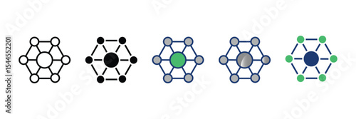 Decentralized Network Icon Set Multiple Style Collection