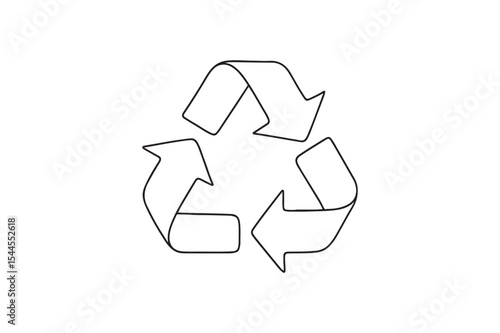 Recycle symbol continuous one line drawing minimalism design