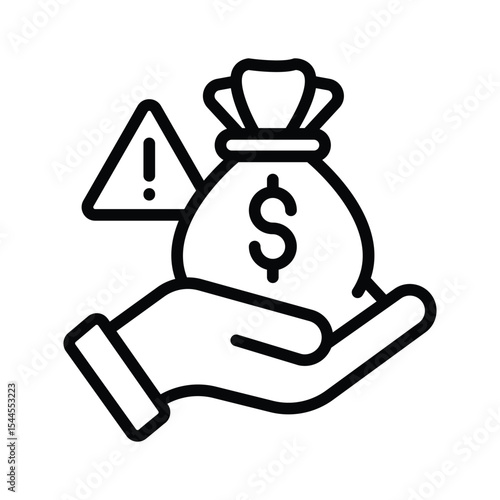 A linear style icon of money scam alert