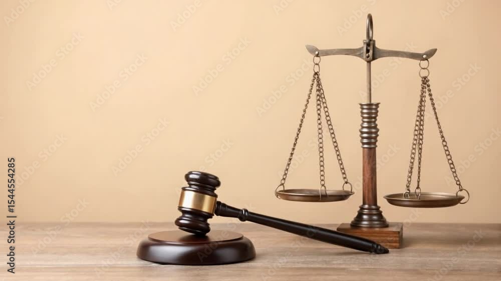 Legal System and Justice Gavel and Balance Scale Symbolizing Fairness, Authority, and Legal Proceedings in Courtroom Settings Legal System and Justice Gavel and Balance Scale Symbolizing Fairness, Authority, and Legal Proceedings in Courtroom Settings
