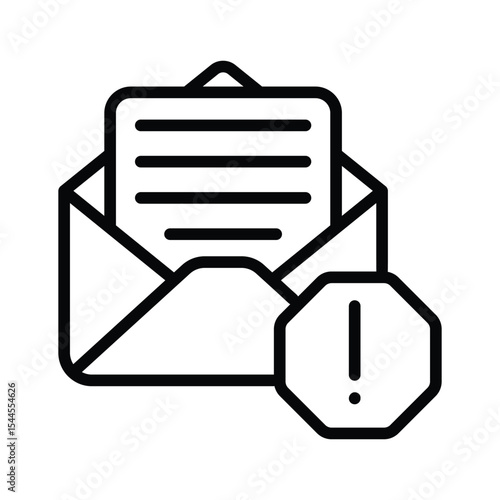 A well designed line style icon showing email scam