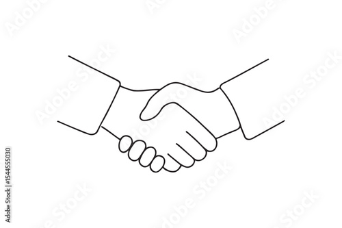 Handshake continuous one line drawing minimalism design