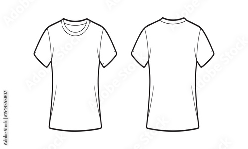 Women s short sleeve crew neck t shirt template