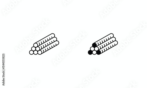 Iron Bar  icons set Line and Glyph black vector icon stock illustration