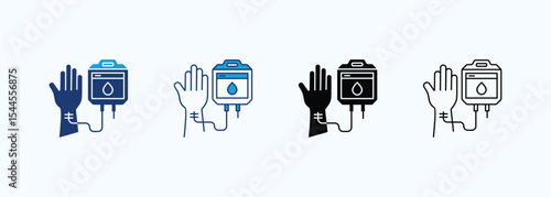 Blood Transfusion Icon Set Multiple Style Collection