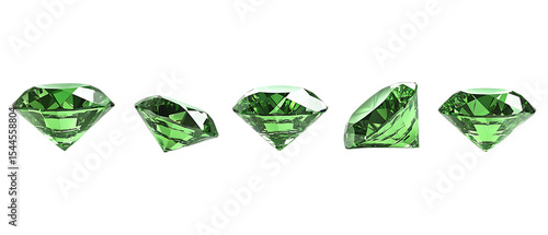 Pack Collection Green Diamond Gems Sparkling Luxury  Brilliance set against transparent background