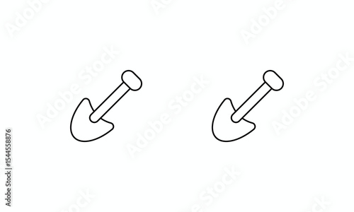 Shovel  icons set Line and Glyph black vector icon stock illustration