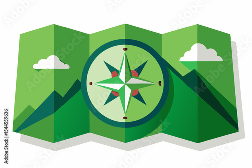 recycled paper map green trails