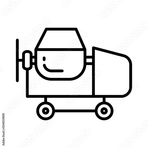 Lineart Icon cement mixer for building improvement and handyman services