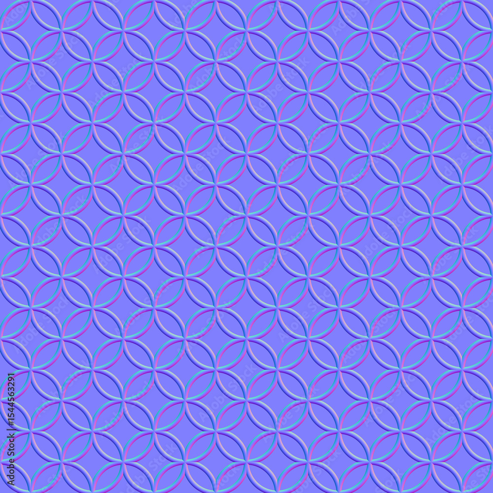 Fototapeta premium Normal map pattern with a row of circle objects (completely seamless pattern)