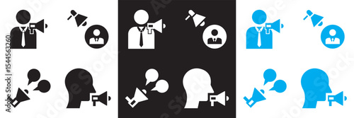 Icons for public relations . Vector for websites, mobile interfaces, presentations, banner, visual branding etc. Vector illustration. isolated on white and black background. EPS 10