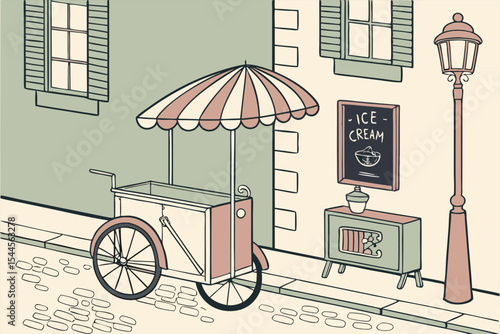 Vintage Ice Cream Bicycle Cart