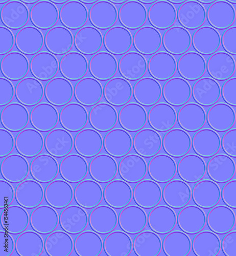 Normal map pattern with a row of circle objects (completely seamless pattern)