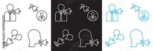 Icons for public relations . Vector for websites, mobile interfaces, presentations, banner, visual branding etc. Vector illustration. isolated on white and black background. EPS 10