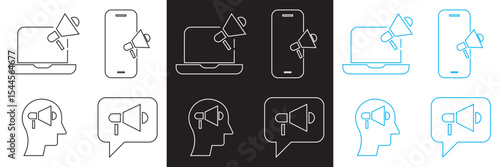 Icons for public relations . Vector for websites, mobile interfaces, presentations, banner, visual branding etc. Vector illustration. isolated on white and black background. EPS 10
