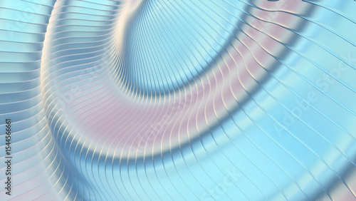 Abstract iridescent striped background, wavy purple blue stripes pattern, int...