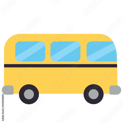 A yellow bus designed for public transportation, ideal for group travel, commuting, and school rides.

