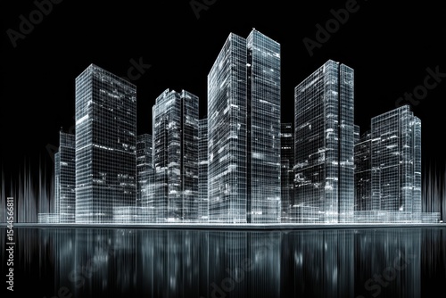 Communication signals emanating from abstract financial centers.