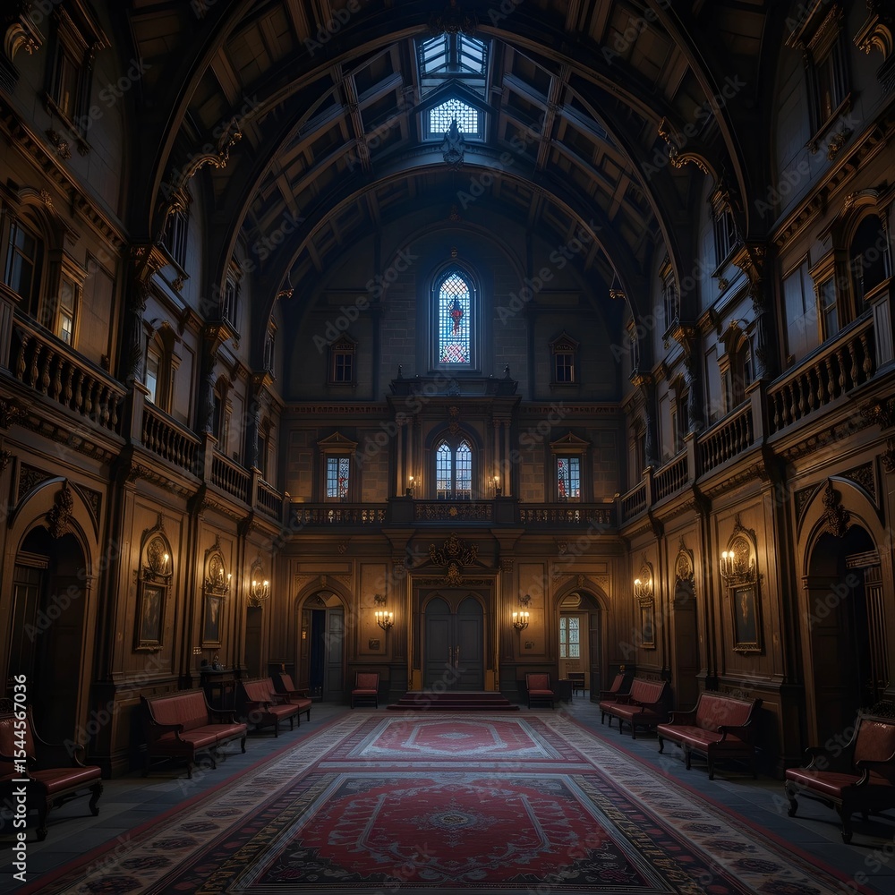 Obraz premium Beautiful large luxury hall, AI Generated