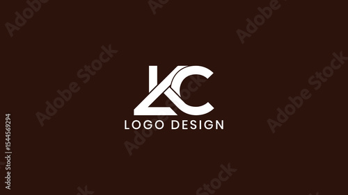 WebStylish modern KLC letter logo design with connected white initials on dark background, ideal for creative business branding, company identity, and professional use