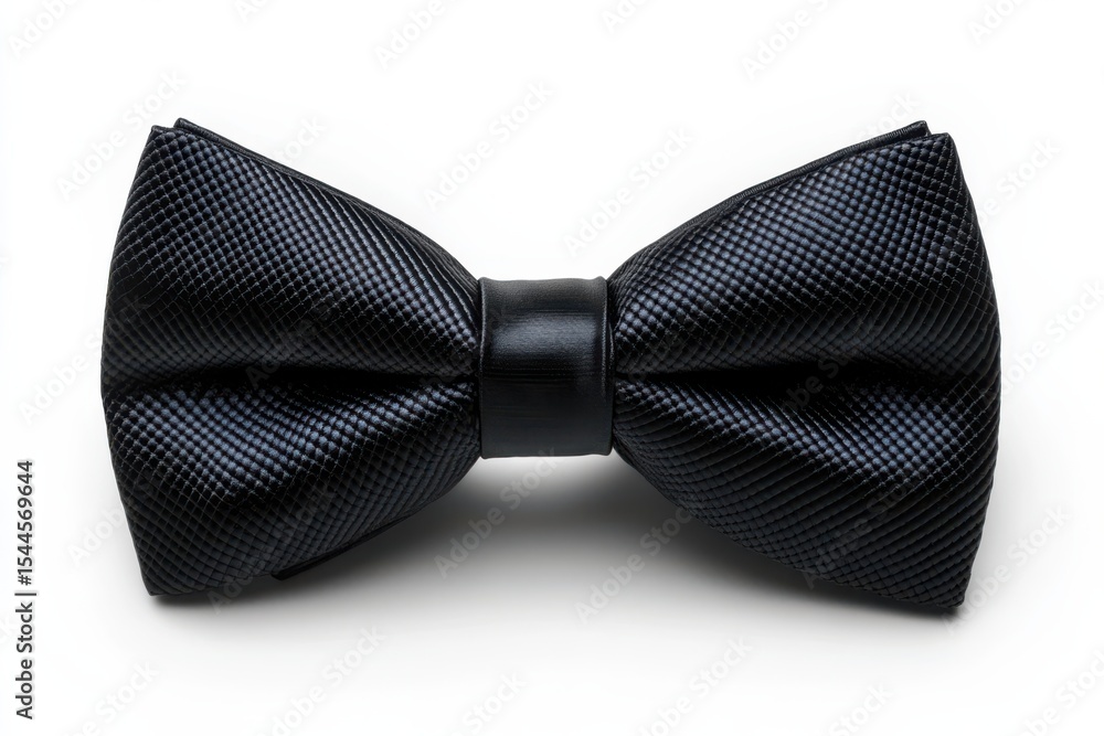 An elegant black bow tie embodies sophistication perfect for a formal occasion on white background. Generative Ai An elegant black bow tie embodies sophistication perfect for a formal occasion on white background. Generative Ai