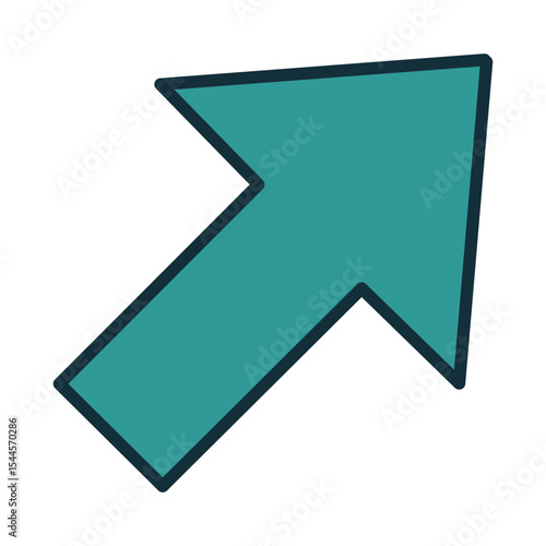 Blue Icon Arrow with Depth
