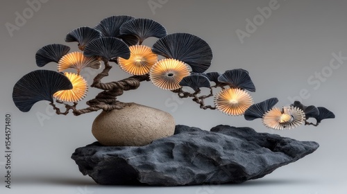 Illuminated Bonsai Tree Sculpture: A Masterpiece of Art and Light