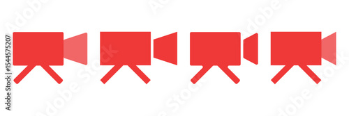 Video camera icon Vector logo set flat