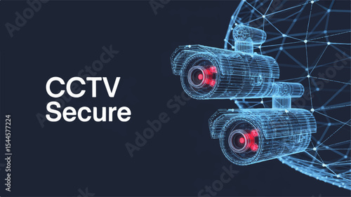 CCTV Security and Surveillance: A conceptual illustration of CCTV cameras safeguarding a global network, highlighting security and surveillance.