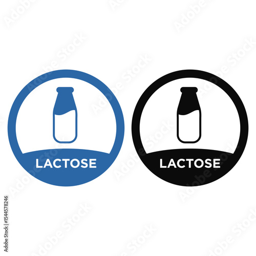 Lactose Black and Blue Icon Vector