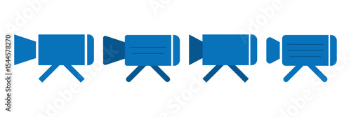 Video camera icon Vector logo set flat