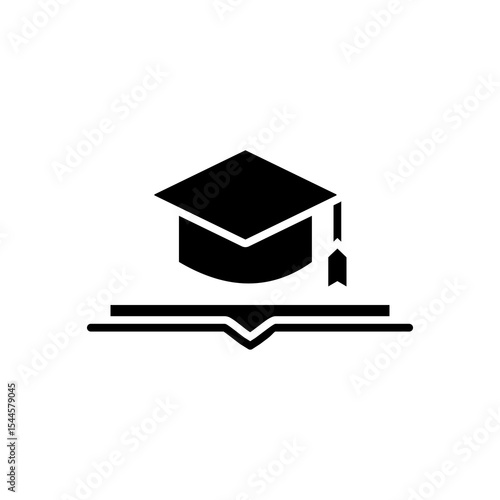 Graduation cap on an open book representing education suitable for graduation announcements, educational blog posts, and schoolrelated designs. Celebrate achievement.