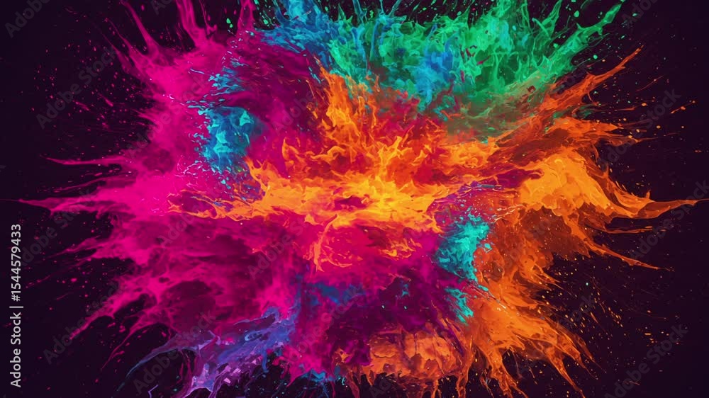 custom made wallpaper toronto digitalVibrant explosion of multicolored paint splatters against a dark background, creating a dynamic and abstract artwork.