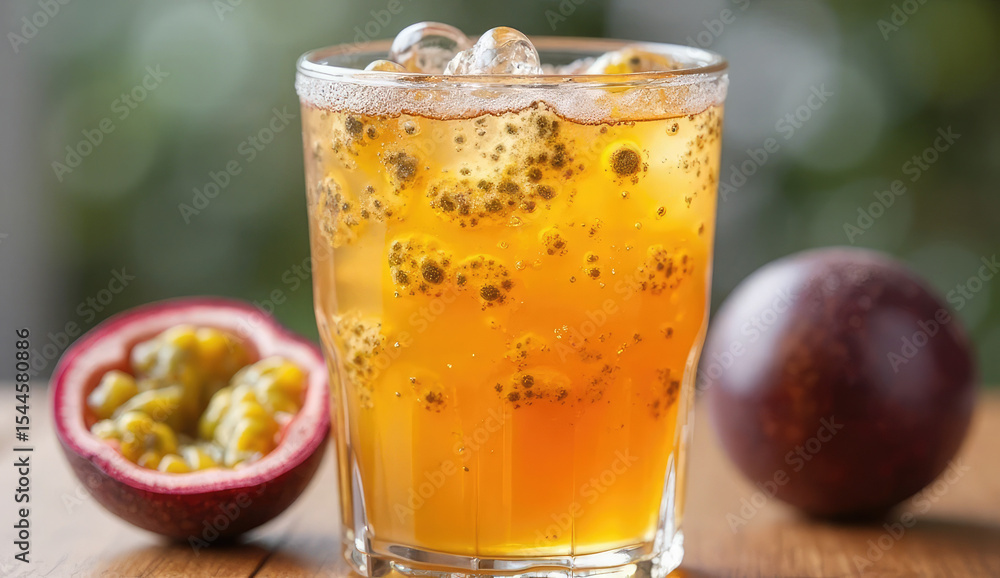 Refreshing Passion Fruit Iced Tea in a Glass Refreshing Passion Fruit Iced Tea in a Glass