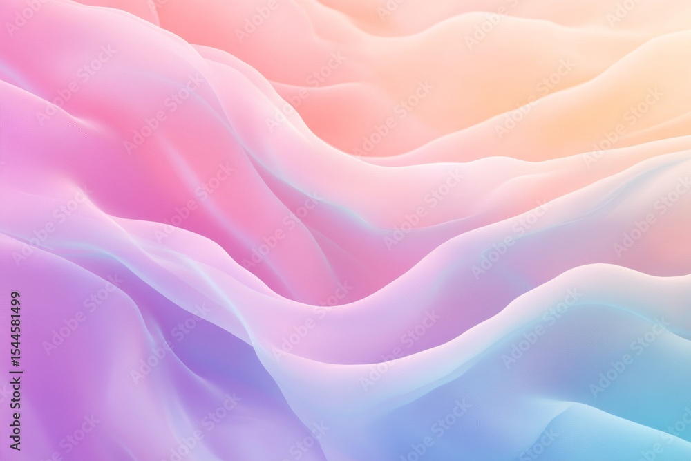 Fototapeta premium Pastel colors blend together in soft gradient waves that flow gently across the canvas, creating an ethereal atmosphere that instills tranquility and peace. Perfect for relaxation