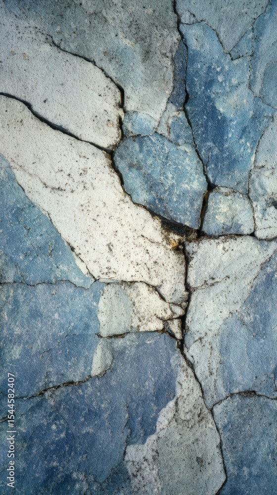 Obraz premium Abstract Blue and White Cracked Rock Surface Texture Background Natural Stone Pattern Ideal for Design Projects