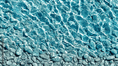 透明度が高い水面、清流、ベクターイラスト