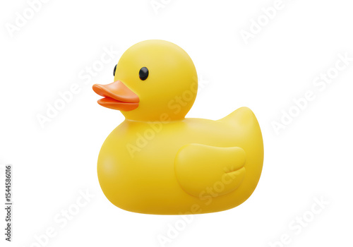 Isolated Cheerful Yellow Rubber Duck