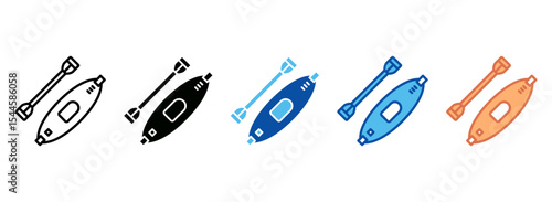 Kayak Icon Set Multiple Style Collection