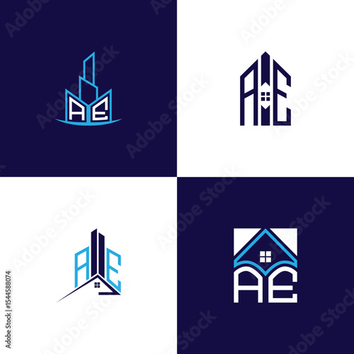 AE Real Estate Lettermark Logo Design Set – Modern Architecture and Building Concepts