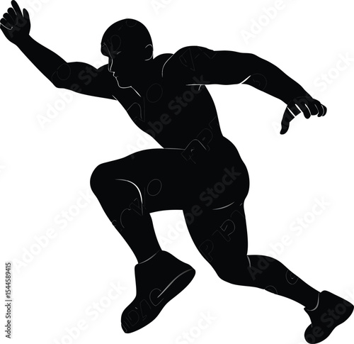 Dynamic silhouette of a sprinter in motion depicting speed power and athleticism isolated on a white background ideal for sports fitness and competition concepts