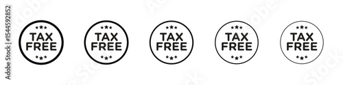Tax free icon filled flat sign concept for web design.