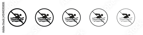 No swimming signs. graphic icon design template