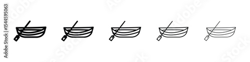 Wooden boat icon filled flat sign concept for web design.