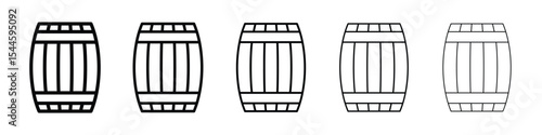 Wooden barrel icon filled flat sign concept for web design.