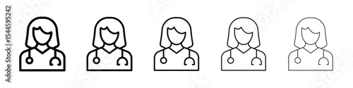 Woman Doctor icon filled flat sign concept for web design.
