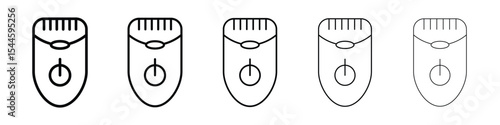 Woman electric epilator icon filled flat sign concept for web design.